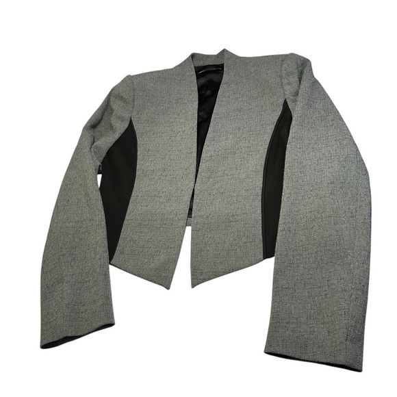 Tahari Cierra Black White Blend Short Fitted Blazer Sz 10 - Picture 3 of 11